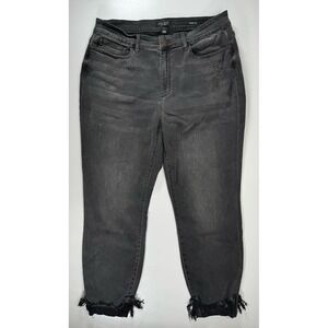 JUDY BLUE High Waisted Skinny Fit Jean Womens 20W (36x27) Gray Distressed Cuff‎